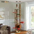 thumbnail image 2 of PAWZ Road 90.5-100.4" Floor to Ceiling Cat Tree Tower Adjustable Cat Tree for Cats Scratching Brown, 2 of 9
