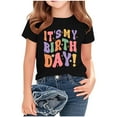 thumbnail image 4 of OGLCCG Birthday T-Shirt for Kids Girls It's Me Hi I'm The Birthday Print Short Sleeve Shirt Happy Birthday Party Tee Top Size 2-15 Years, 4 of 5