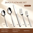 thumbnail image 2 of Kikcoin 20 Pcs Silverware Set for 4, Stainless Steel Flatware Sets, Mirror-Polished Cutlery Utensils, Spoons and Forks for Kitchen, 2 of 9