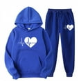 thumbnail image 1 of Besolor Womens Sweatsuits Two Piece Outfits Heart Print Pullover Hooded Sweatshirt and Jogger Pants Tracksuit Set Tracksuits, 1 of 2