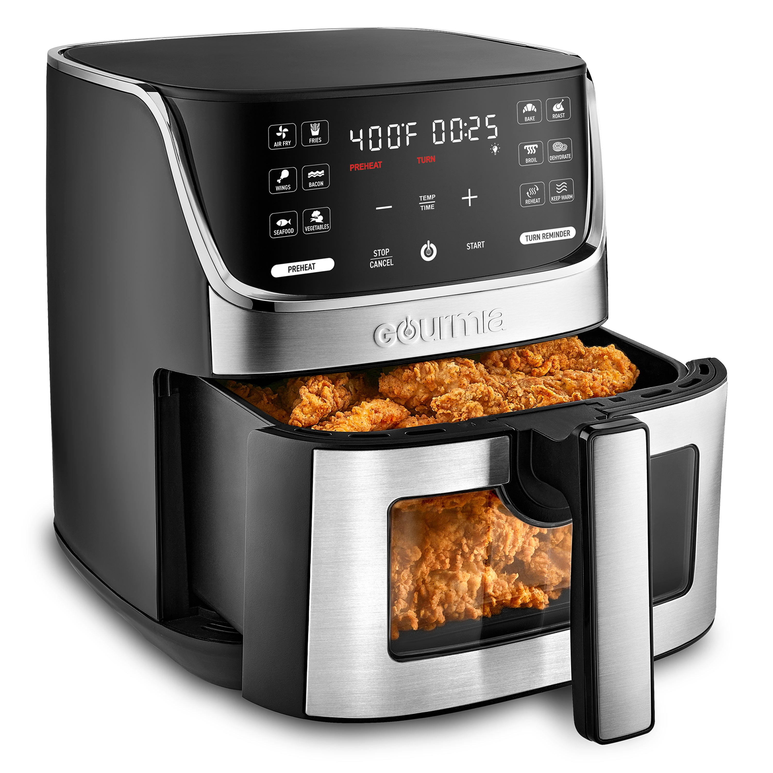 キッチン家電 Gourmia AIR FRYER Gourmia 7 QT Digital Air Fryer with Easy View Window, 12-One Touch