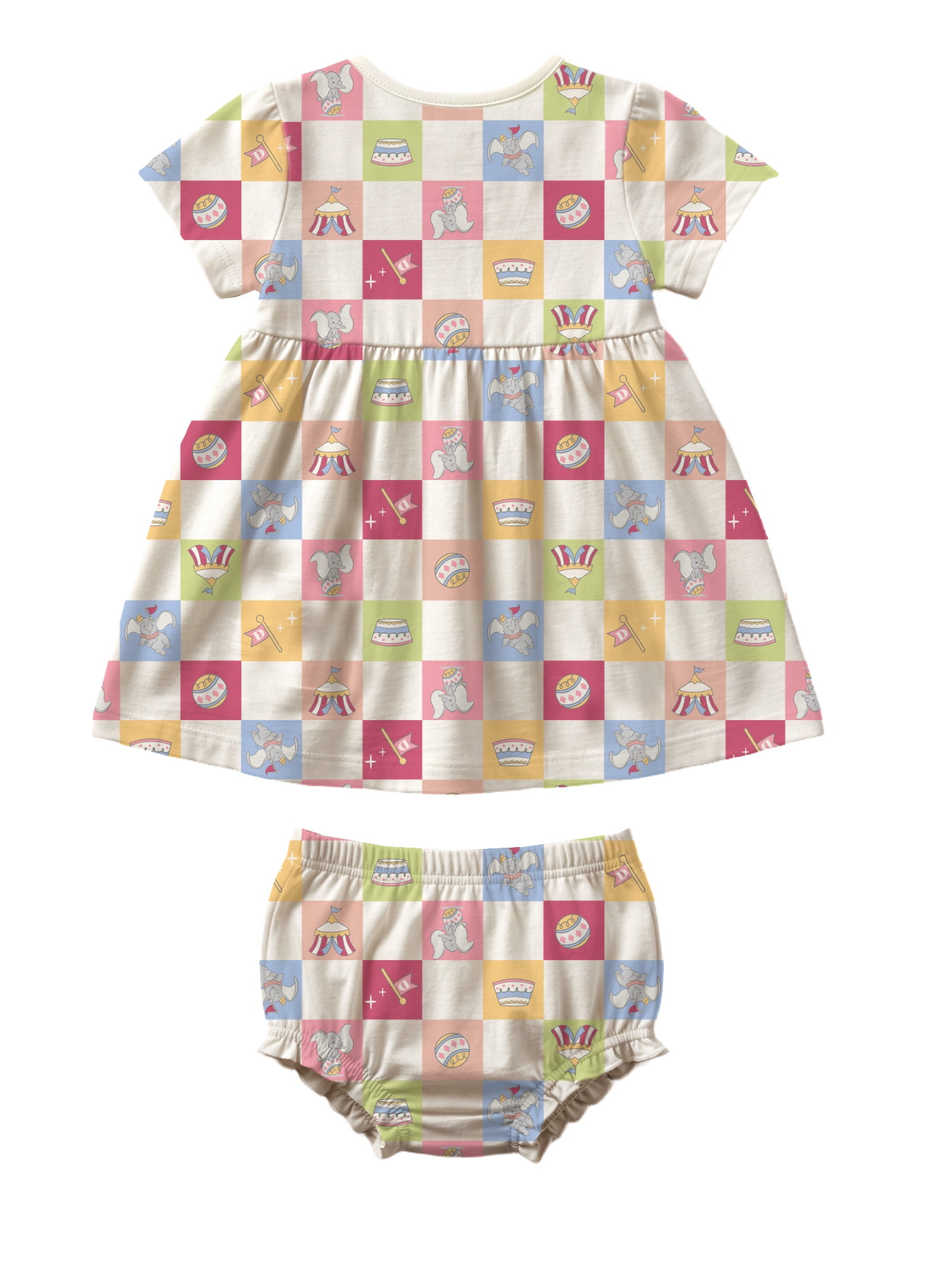 Dumbo Baby Girl Viscose French Terry Dress and Panty Set, Sizes 0-24 Months