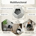 thumbnail image 4 of Pefilos 26" Wooden Cat House, Cat Nest Condo for Large Indoor Cats Kitten Hidden Cave Cat Bed Furniture, Gray, 4 of 7