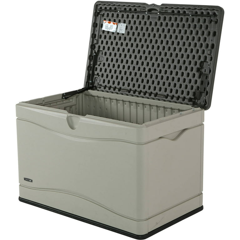 Lifetime Outdoor Deck Storage Box, Beige/Brown, 80 gallon