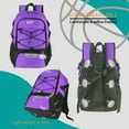 thumbnail image 3 of WOLT Unisex Basketball Backpack Bag--with Shoe Compartment Includes a One Bag and Tag Purple, 3 of 6