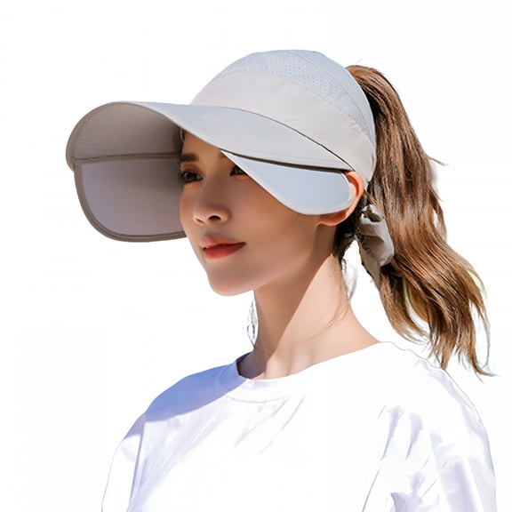 TELOLY Wide Brim Visor Hat for Women Golf Visor Cap Sun Protection Hat for Beach Garden Tennis Running Sunshade Hat Golf Hat Women