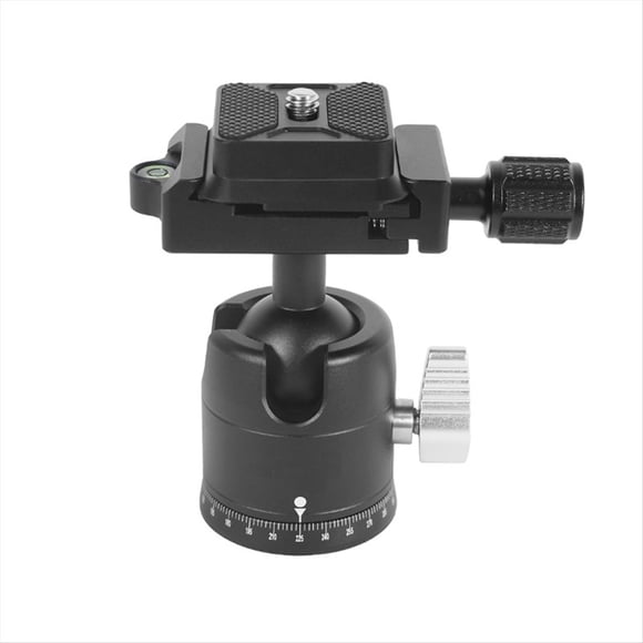 Cabezal de Bola para Trípode de Cámara Profesional con Placa de Liberación Rápida de 1/4 Pulgadas y Rotación de 360 Grados para Cámaras DSLR.