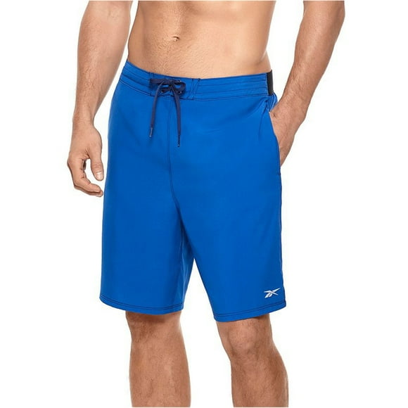 Reebok Mens Van Nuys 9-inch Stretch Board Swim Bottom Trunks, Blue, Small
