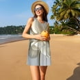 thumbnail image 3 of Fotbe Elegant Ivory Flower Vestido de Verano sin Mangas para Mujer – Vestido Midi Línea A, Estilo Camiseta Floral, Vestido Playero Casual y Fluido, 3 of 7
