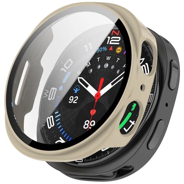 Dsscvnef Galaxy Watch 8 40 Mm Screen Protector with PC Tempered Glass Full Coverage Scratch Shockproof Protective Cover for Smartwatch Accessories