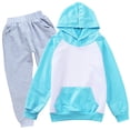 thumbnail image 4 of Tween Girl Clothes 2 Pieces Outfit Set Long Sleeve Hoodie Sweatshirt Pants Two Piece Color Casual Outfit For Toddler Kids Sweatsuits 2-3 Years, 4 of 4