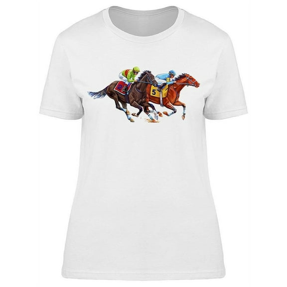 Two Mans Riding Horses T-Shirt Women -Image by Shutterstock, Female Medium