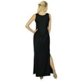 thumbnail image 4 of Bimba Women Long Black Maxi Dress Side Slit Casual Wear Comfort Rayon Clothing, 4 of 5