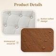 thumbnail image 6 of EOP 25" Round Storage Ottoman, Modern Tufted Fabric Footrest Stool With Reversible Tray Lid, Solid Wood Legs, Multifunctional Coffee Table For Living Room, Bedroom, Beige, 6 of 16