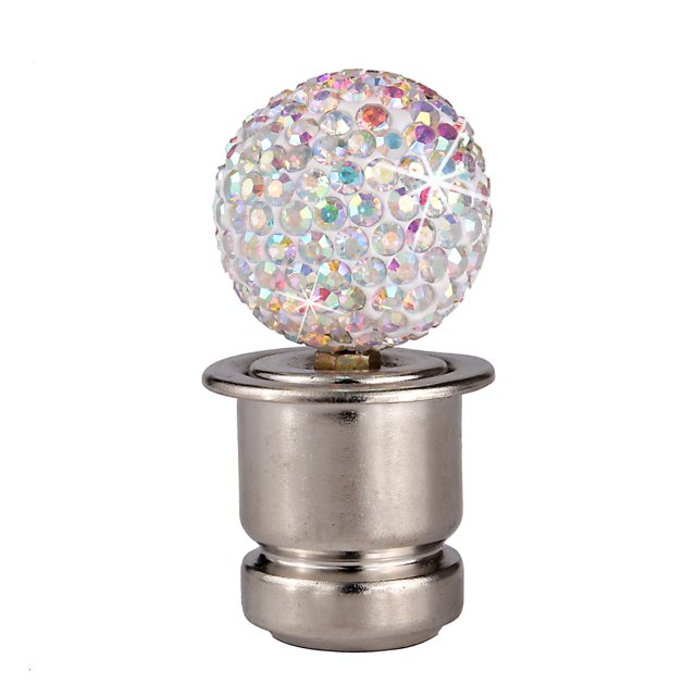 Crystal Car Cigarette Lighter Bling Rhinestone Car Cigarette Lighter 12V, Fits Most Vehicles, Ab Color