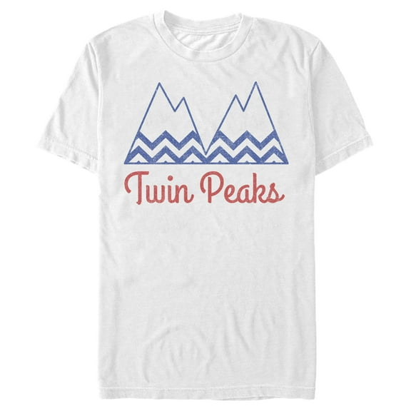 Men's Twin Peaks Striped Mountain Logo Graphic Tee White X Large