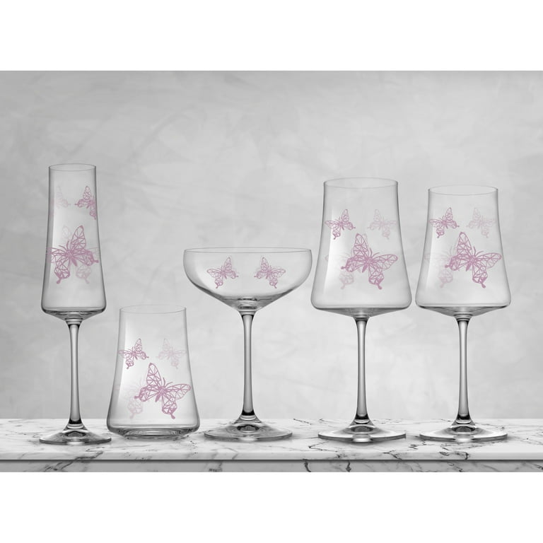 Fabergé Waffle Martini Set With Crystal Glasses & Shaker- 5 Pieces