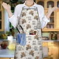 thumbnail image 6 of White Highland Cow Cart Butterfly Pattern Apron-Garden Aprons for Women with Pockets-Cotton Linen Waterproof Kitchen Cooking Gardening Aprons Adjustable for Kitchen,Cooking,BBQ and Salon 33x27 Inch, 6 of 7