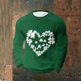thumbnail image 1 of Ceisia Men's St. Patrick's Day Shamrock Heart Waffle Knit Top | Long Sleeve Crew Neck Casual Tee Gifts, 1 of 3