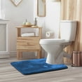 thumbnail image 4 of Nestl Contour Absorbent Memory Foam Bath Mat Set Bathroom Rug, Royal Blue, 24"x20", 4 of 7