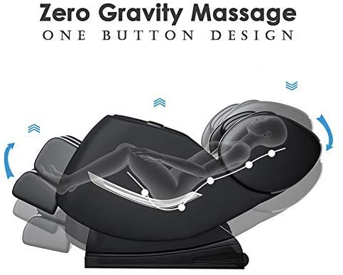 Real Relax Full Body Electric Zero Gravity Shiatsu Massage Chair with Bluetooth Heating and Foot Roller for Home and Office, Black - image 2 of 6
