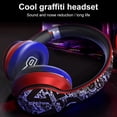 thumbnail image 2 of Auriculares inalámbricos Graffiti, plegables, compatibles con Bluetooth 5.0, auriculares deportivos para juegos para teléfonos móviles, negro rojo Inevent EL000142-04B, 2 of 7