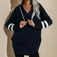 thumbnail image 4 of Fesfesfes Women Hooded Stitching Loose Long Sleeve Casual Hooded Sweater Blouse Clearance, 4 of 9
