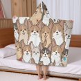 thumbnail image 5 of Corgi Crowd Hooded Bath Towel，50"x30" for Ages 3 To 12 Kids, Quick Dry Lightweight Soft Microfiber Hood Beach Towel Cover Up for Kids, 5 of 7