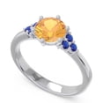 thumbnail image 2 of 2.15 Ct Latest Round Cut Citrine & Blue Sapphire Gemstone Bridal Ring for Ladies Solid 18K White Gold Size 3.5 by Diamond-Capitals, 2 of 7