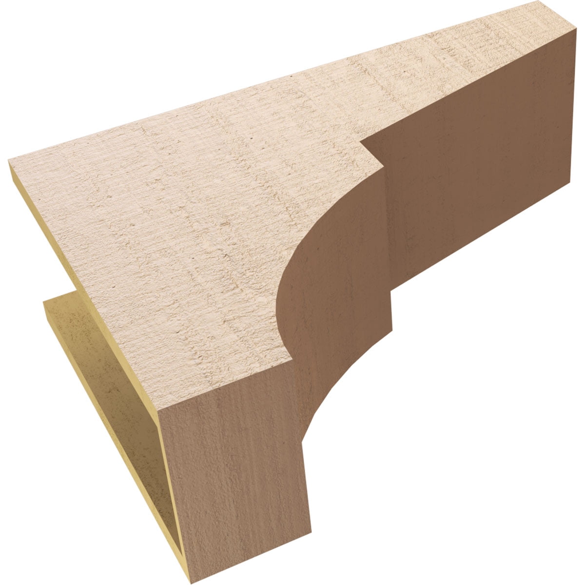 8"W x 24"D x 16"H Classic Monterey Rough Cedar Woodgrain TimberThane Corbel, Primed Tan