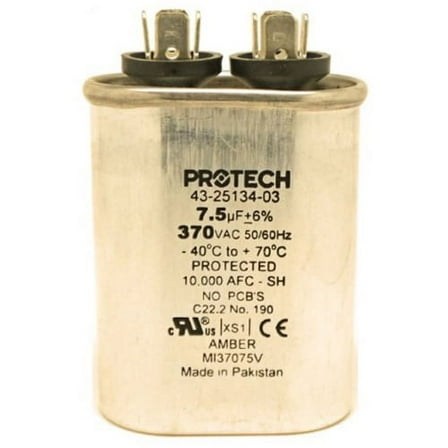 43-100497-10 - OEM Rheem Upgraded Replacement Oval Capacitor 7.5 uF MFD 370 volt