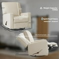 thumbnail image 5 of 360° Swivel Rocker Recliner , Glider Rocker Recliner, Rocking Chairs for Nursery, Linen Fabric Chair with High Back, Deep Seat, for Living Room, Bedroom, Beige+Brown Lever, 5 of 6