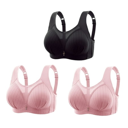 LLYWEY Womens Bras for Older Women on Clearance Wirefree Bras Women Full-Coverage Ladies Sport Bra Style-1069 Women Multiway Bra Feature Adult Female Training Sports Bras Black 38B