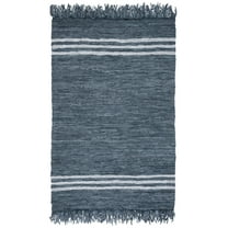 SAFAVIEH Vintage Leather Alexander Striped Area Rug, Grey/Ivory, 6' x 9'