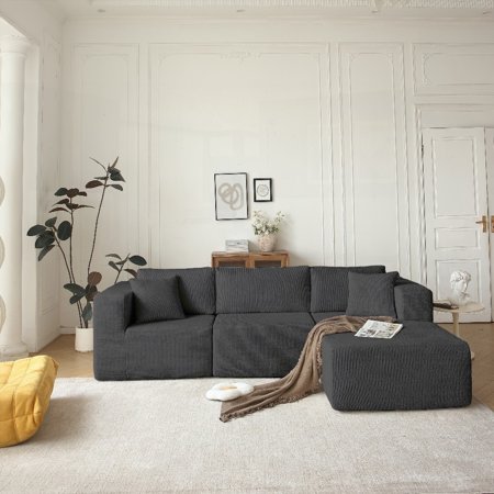 L Shaped Sectional Sofa H613 - No Assembly Needed, Premium Softness