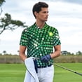 thumbnail image 3 of Fotbe Green Disco Lights Camiseta Polo de Golf para Hombre con Estampado – Camisa Deportiva Transpirable con Cuello Abotonado-Large, 3 of 6