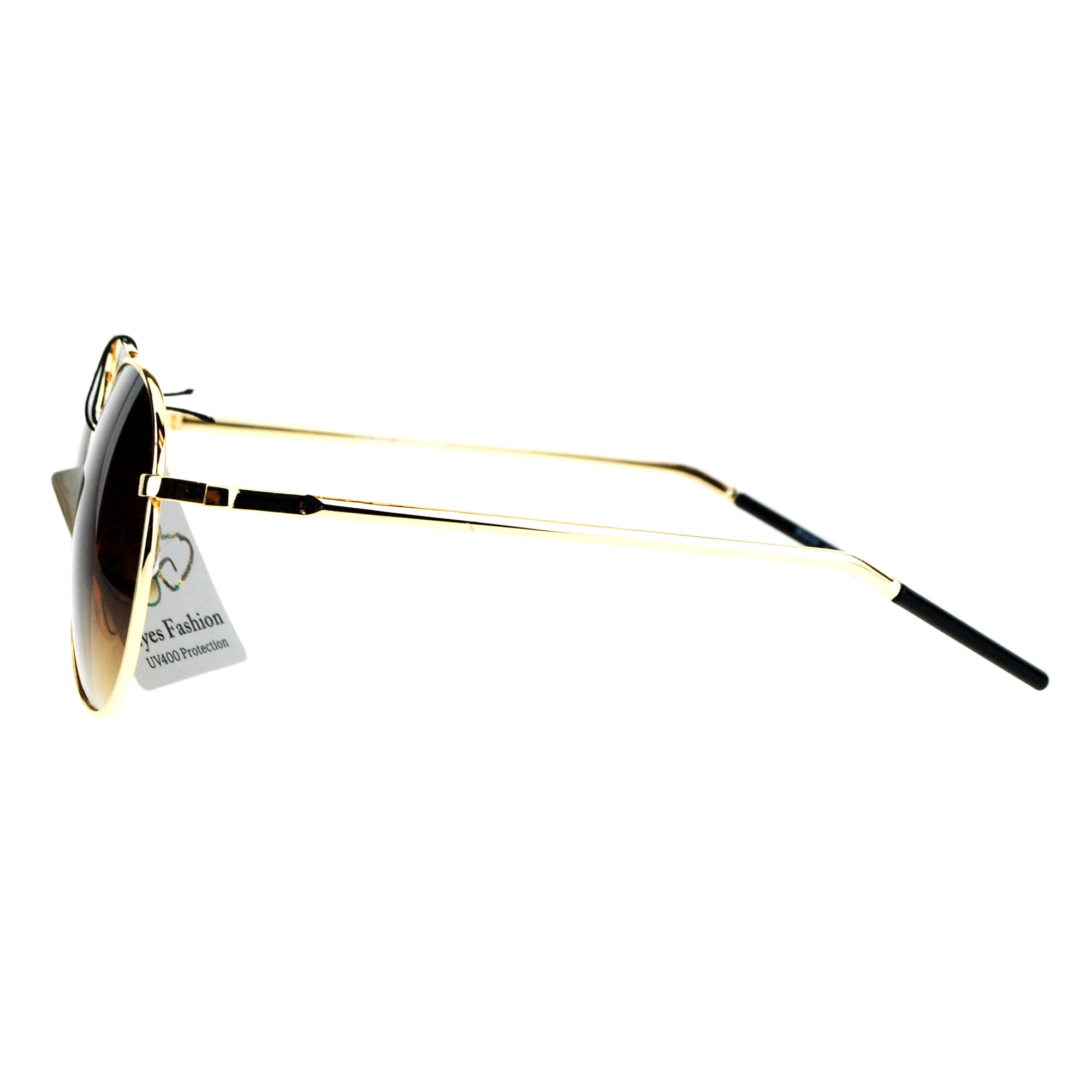 Mens Retro Mirror Lens Large Metal Rim Aviator Sunglasses Orange