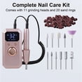 thumbnail image 3 of Deago Professional Portable Nail Drill Kit Rechargeable Electric Nail File Machine Cordless E-File Set for Acrylic Gel Polishing Removing with 11 Bits Kit for Manicure Salon Home, White, 3 of 10