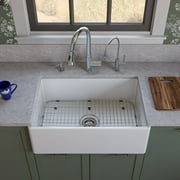 ALFI brand AB510-W White 30 Contemporary Smooth Apron Fireclay Farmhouse Kitchen Sink