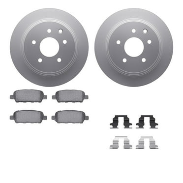 Dynamic Friction Company Rear Geospec Brake Rotors with 5000 Advanced Brake Pads includes Hardware 4512-67092