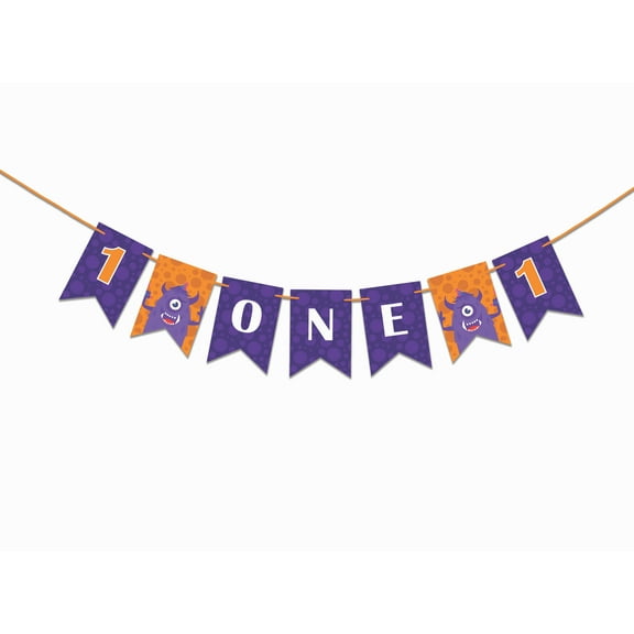Inkdotpot Birthday Party DecorationsHappy Birthday Party GarlandBaby Boy MonsterPennant Banner Flag