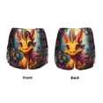 thumbnail image 5 of Picia Colorful Flower Chameleon Pattern Women's 2 in 1 Athletic Running Shorts High Waisted Workout Casual Gym Sweat Shorts with Comfy Liner Zipper Pockets-Large, 5 of 9