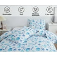 thumbnail image 6 of Smuge 3Pcs Coastal Quilt Set Twin Size, Lightweight Home Summer Bedspreads Blue Beach Conch Seashell Coverlet Set, Ocean Theme Microfiber Reversible Bedding Set with 2 Pillow Shams, 6 of 10