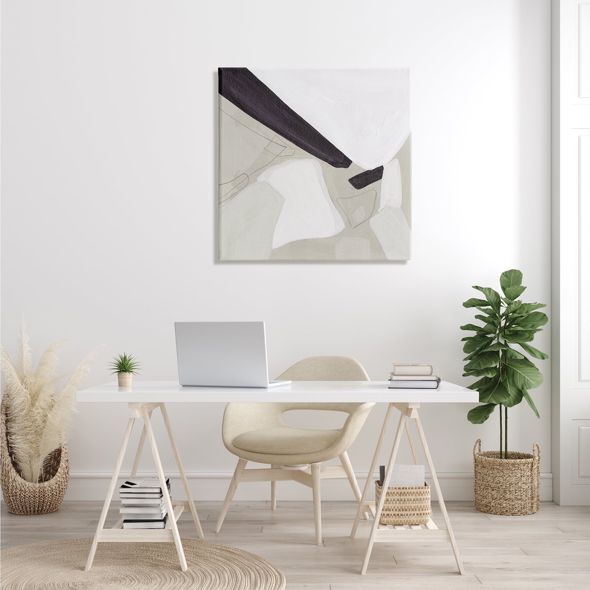 Stupell Industries Abstract Neutral Shapes Black Tan Modern Living Room, 30 x 30, Design by Melissa Wang