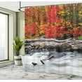 thumbnail image 5 of Ambesonne Autumn Shower Curtain, Fall Forest Driftwood, 69"Wx70"L, Red, 5 of 5