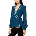 thumbnail image 2 of Nanette Lepore Womens Dot Wrap Blouse, Blue, 8, 2 of 2
