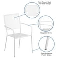 thumbnail image 5 of Flash Furniture Commercial Grade White Indoor-Outdoor Steel Patio Arm Chair with Square Back, 5 of 12