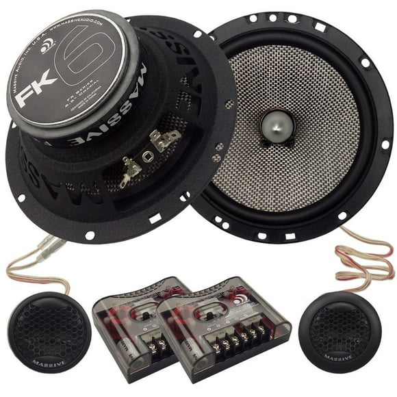 Massive Audio FK6-6.5 Inch, 320 Watts Max Hi Quality Component Speakers, FK Series, 20mm Aluminum Dome Ferro Fluid, 12dB Linkwitzâ€“Riley Crossover, 4 Ohm (Sold AS Pair)