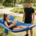 thumbnail image 4 of Clearance Polyester Hammock Sets for Double kids & Adult, Lightweight Polyester Portable Hammock with 8.5 FT Stand, Parachute Hammock for Backpacking, Camping, Travel, Beach, Yard, S10389, 4 of 7