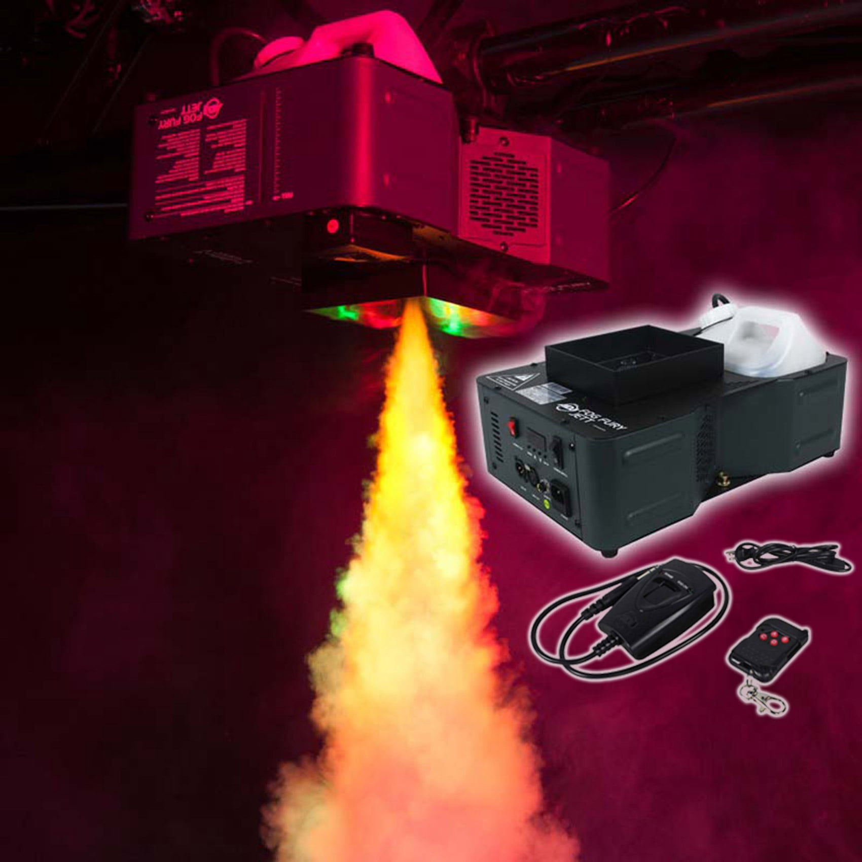 American DJ Fog Fury Jett Vertical Fog Machine +Wireless Remote+Par Light+Cable